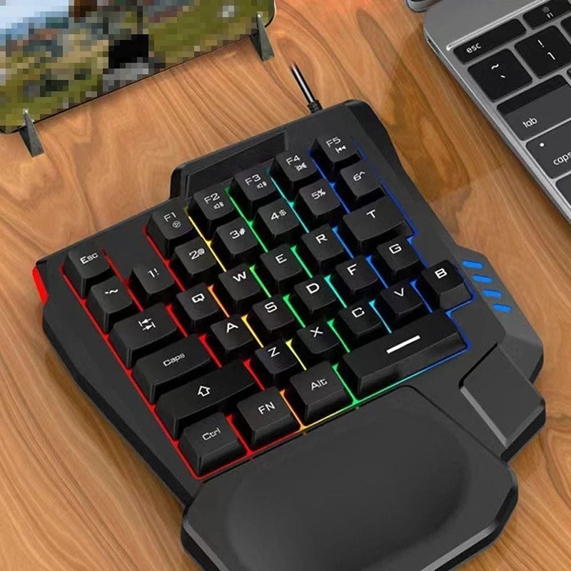 NexBuy™ RGB Mini One-Handed Gaming Keyboard – 35-Key Wired Backlit, USB