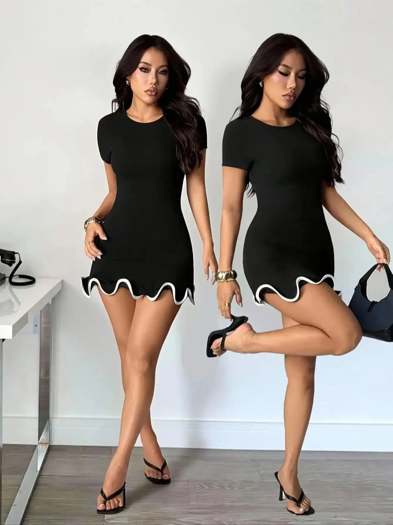 NexBuy™ Ruffled Slim-Fit Mini Dress