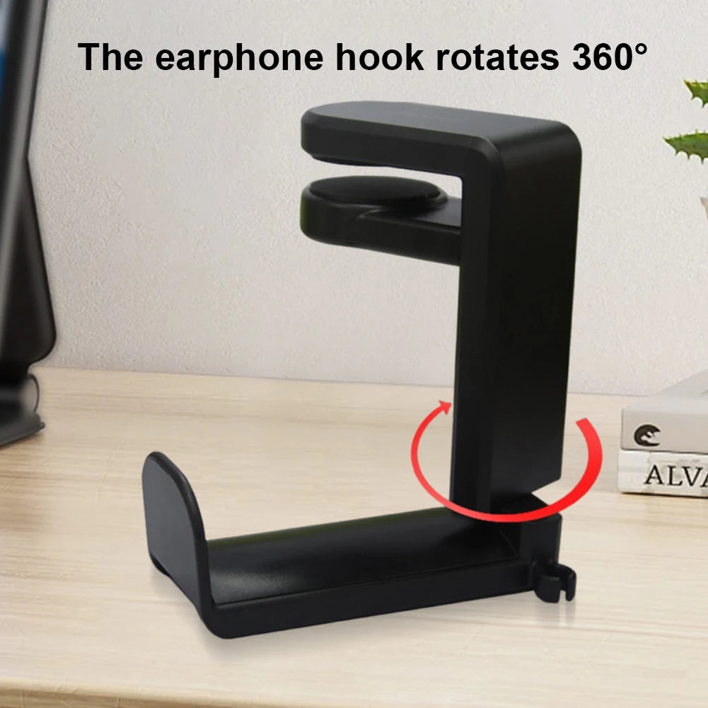 NexBuy™ Headphone Stand — PC Gaming Headset Hook, Under Desk 360° Rotating Clamp-On Holder