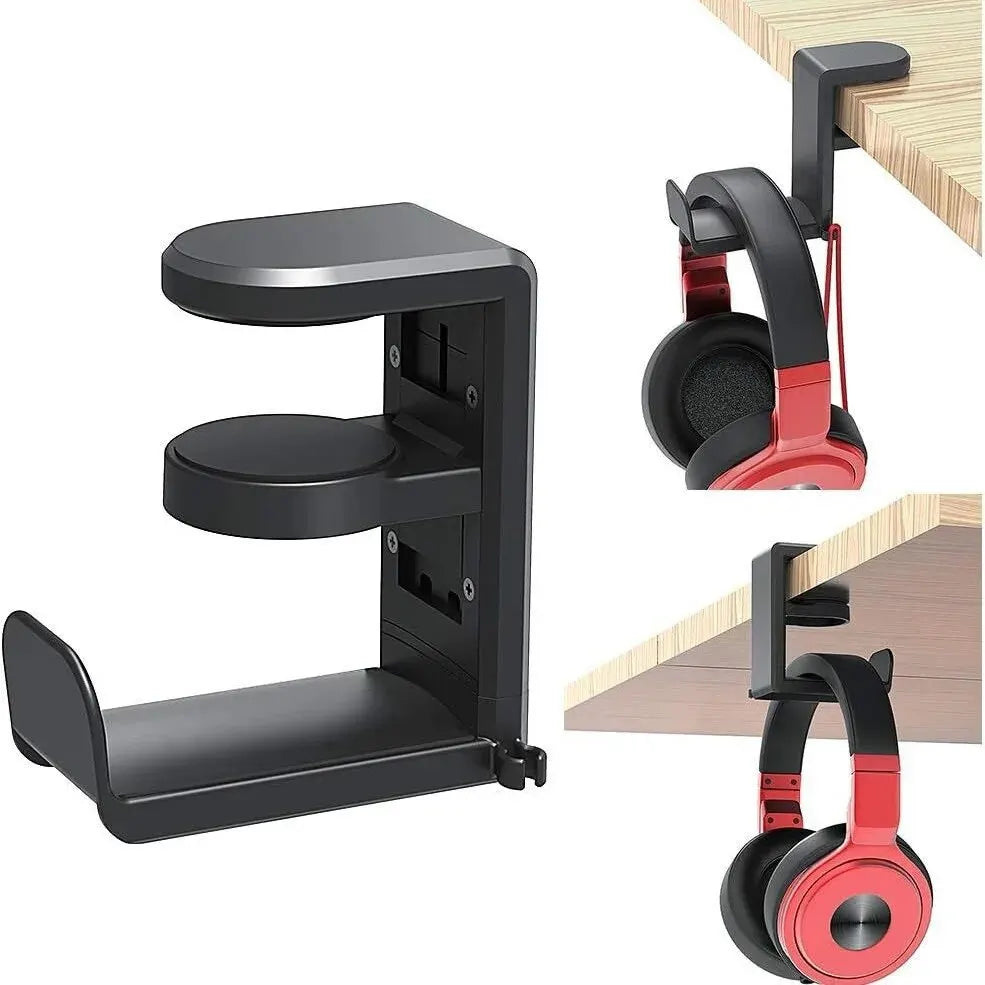 NexBuy™ 360° Rotating Headphone Stand — Desktop Headset Hanger Hook, White / Pink / Black