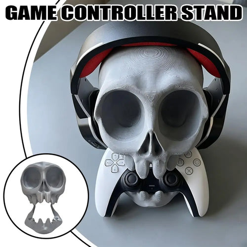 NexBuy™ 3D Printed Gaming Headset Stand Skull-Shaped Gaming Desk Organizer Desktop Storage Stand, PS5/PS4 Compatible Gamepad Stand