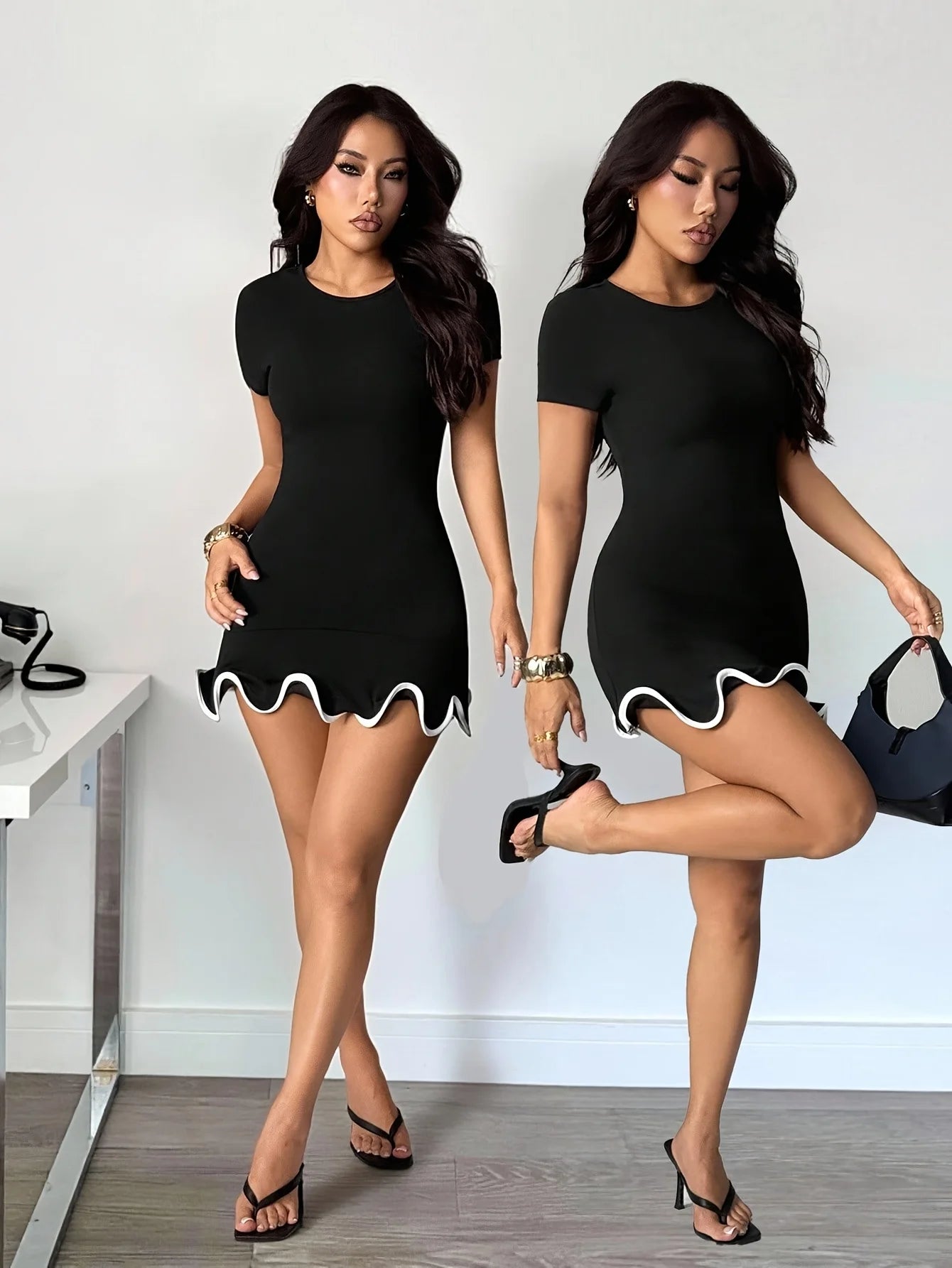NexBuy™ Ruffled Slim-Fit Mini Dress