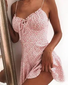 NexBuy™ Floral Backless A-Line Mini Dress